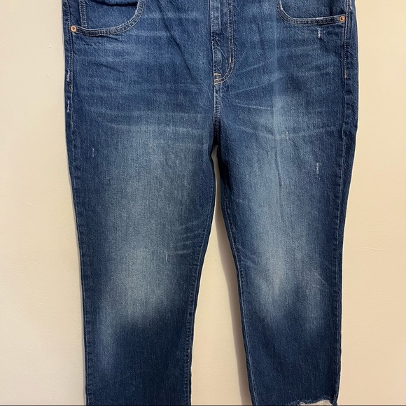 ➕ Gap Denim Ankle Flare Raw Hem Dark Wash Jeans Womens Plus Size 18 - Picture 4 of 12